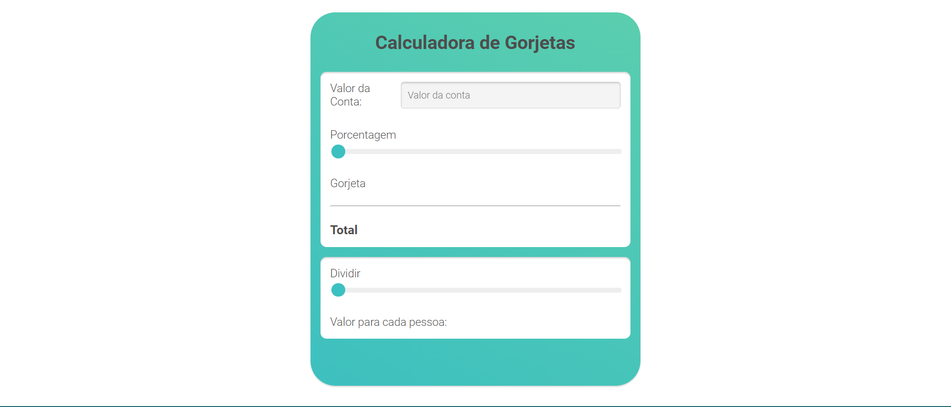 Calculadora de Gorjeta